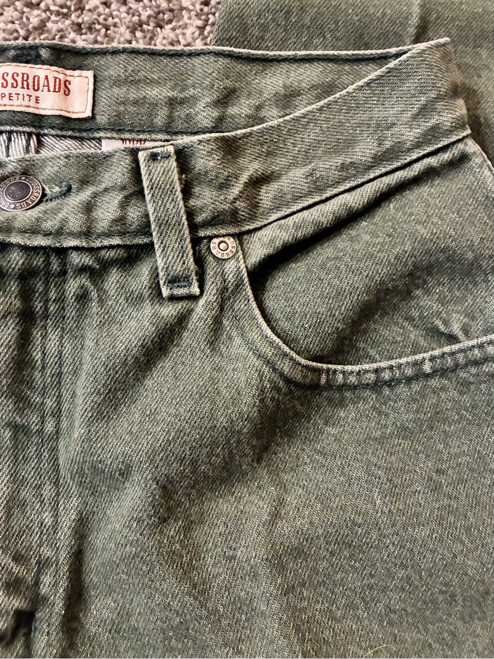 Women’s Olive Green Straight-Leg Jeans - Picture 2 of 5